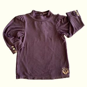 ORCHESTRA Toddler Girls Top Brown Long Sleeve Gold Accents Size 2 Approx